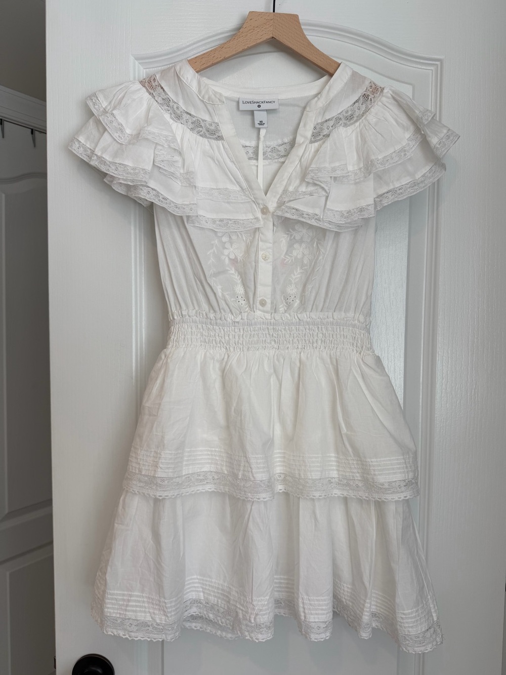 LoveShackFancy x Target White Ruffled Tiered Cotton Dress NWT